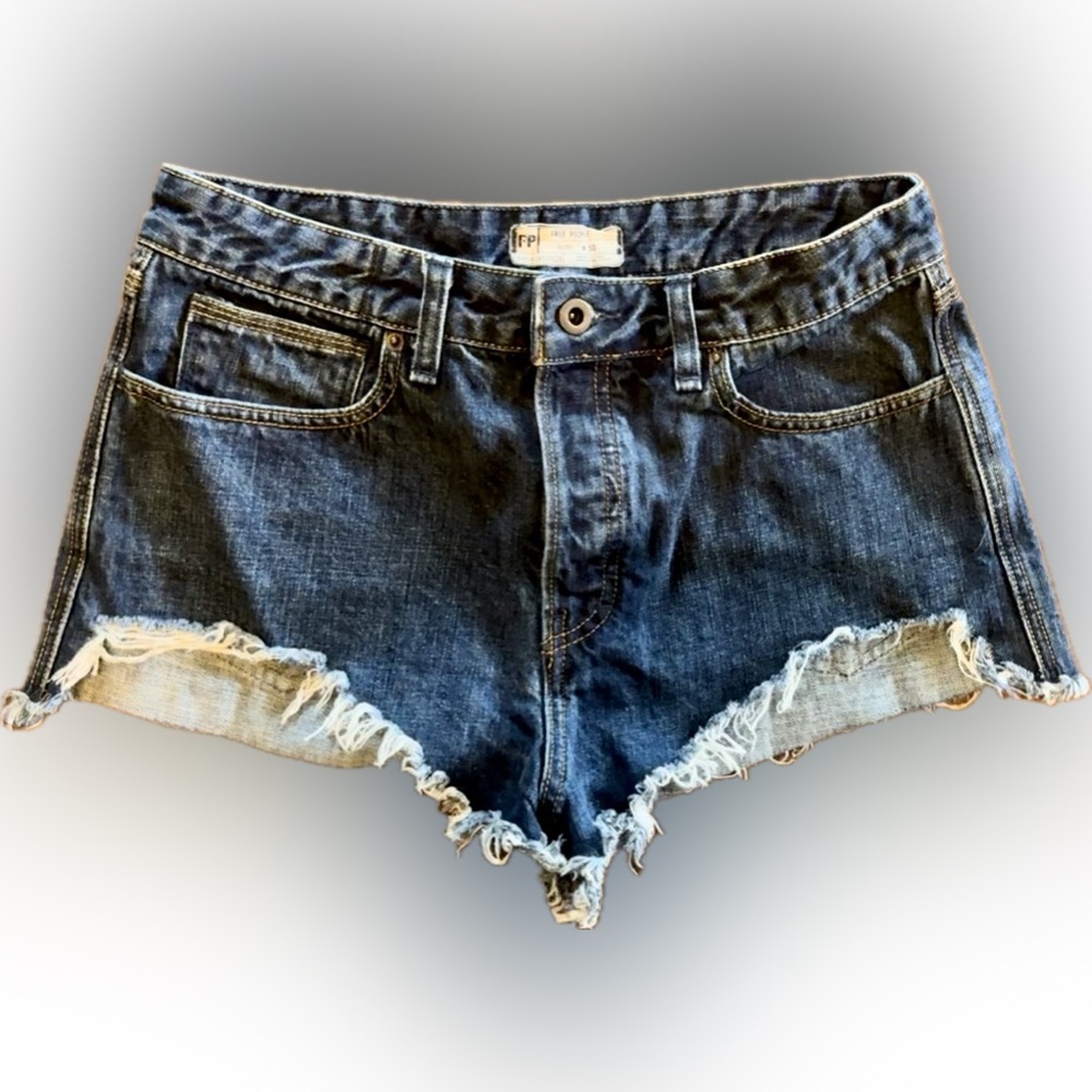 Free People Button Fly Cutoffs, Size W30 - Picture 3 of 4